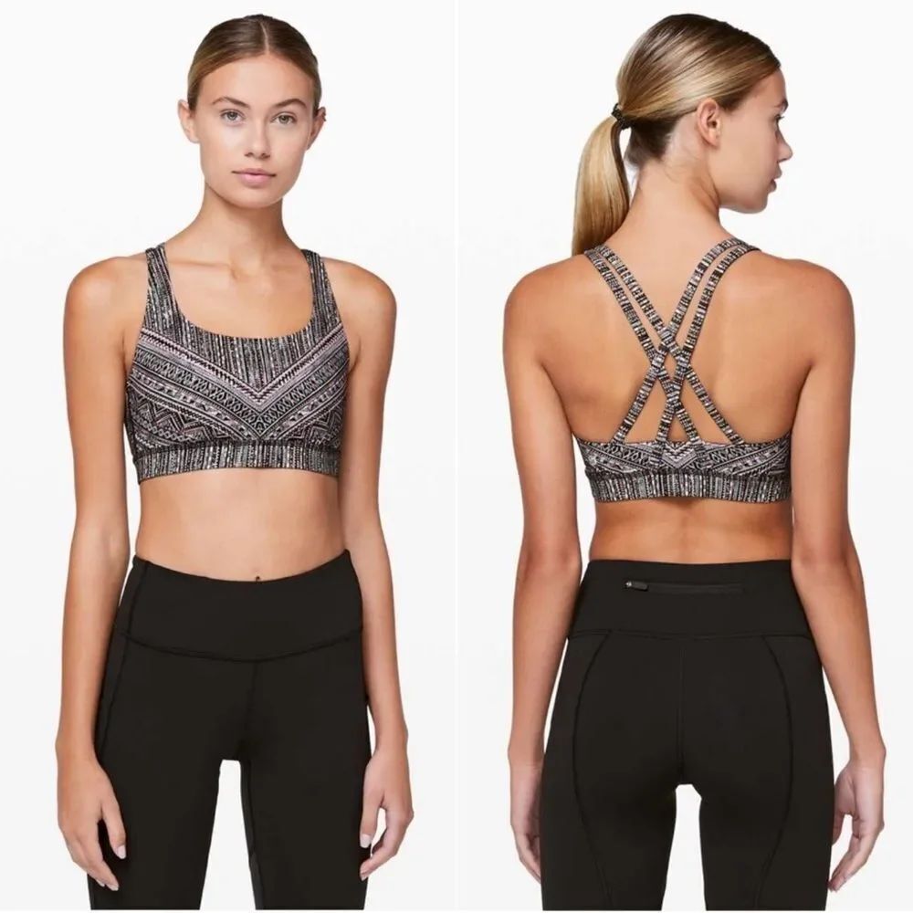 Lululemon Energy Bra Full-On Luxtreme Sz 8 medium criss cross back full coverage